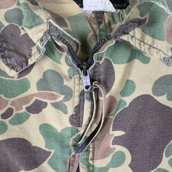 Vintage Sears Duck Camo Coveralls Mens M 1950s Field Tested Hunting USA - Picture 7 of 10